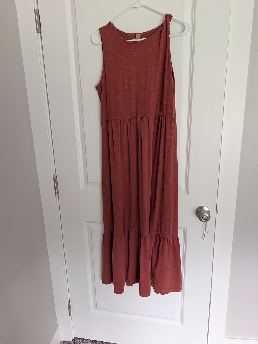 Old Navy Sleeveless Tiered Maxi Dress in Burnt Orange